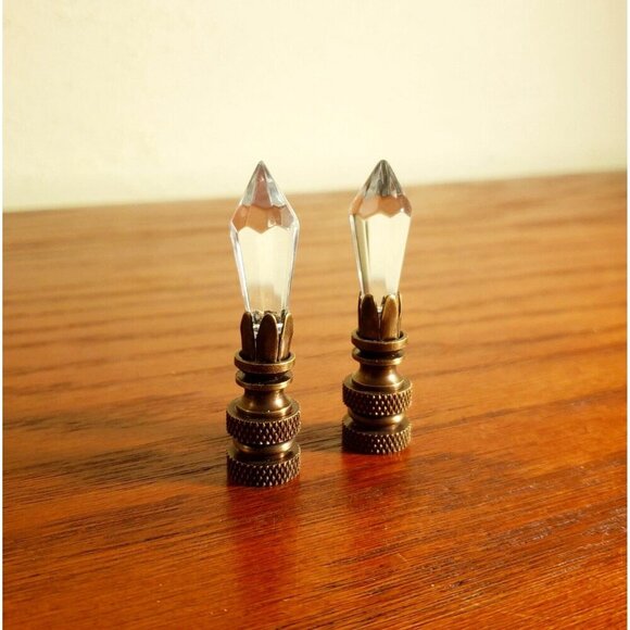 Crystal and Brass Decorative Finials - Picture 1 of 5